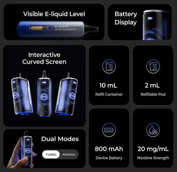 Lost Mary Nera 30K Specifications