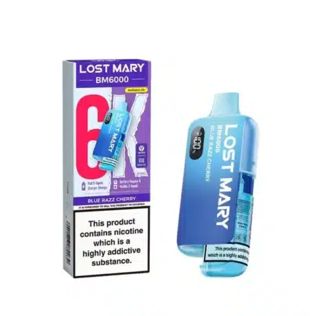 Lost Mary BM6000 Refillable Prefilled Vape Kit Blue Razz Cherry