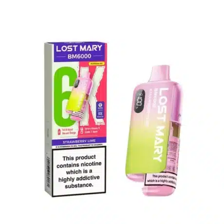 Lost Mary BM6000 Refillable Prefilled Vape Kit Strawberry Lime