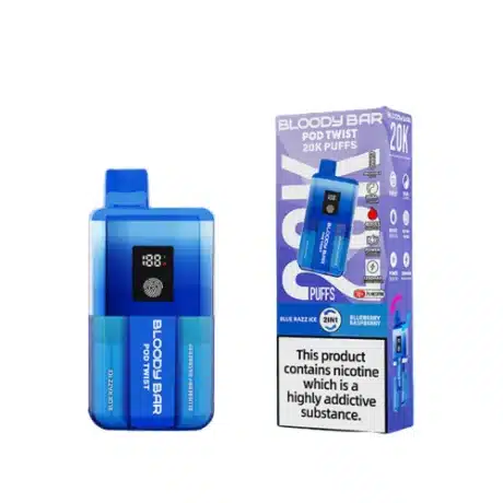 Bloody Bar Pod Twist 20K Vape Kit Blue Razz Ice Blueberry Raspberry