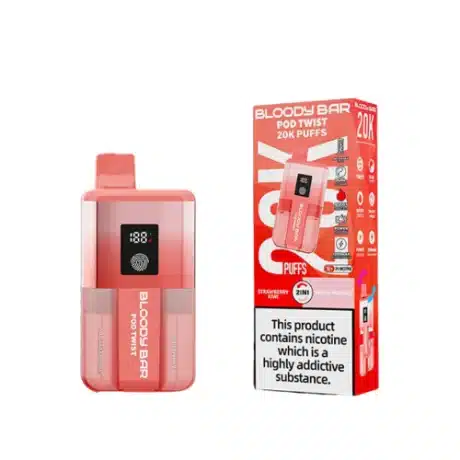 Bloody Bar Pod Twist 20K Vape Kit Strawberry Kiwi Peach Mango