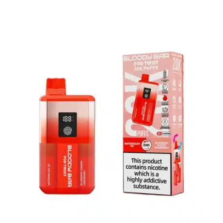 Bloody Bar Pod Twist 20K Vape Kit Watermelon Ice Blueberry Cherry Cranberry