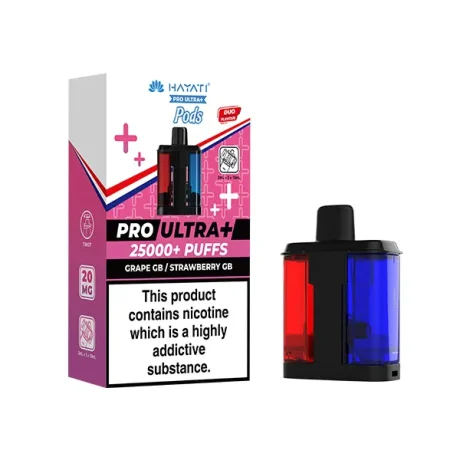 Hayati Pro Ultra Plus 25K Refill Pods Grape GB Strawberry GB