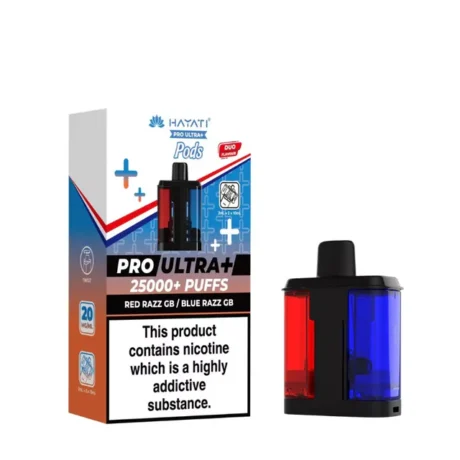 Hayati Pro Ultra Plus 25K Refill Pods Red Razz GB Blue Razz GB