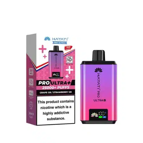 Hayati Pro Ultra Plus 25K Vape Kit Grape GB Strawberry GB