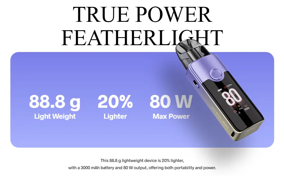 VooPoo Vinci E80 Pod Vape Kit Battery