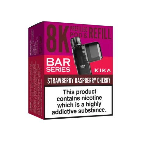 Bar Series Kika 8K Prefilled Pods Strawberry Raspberry Cherry