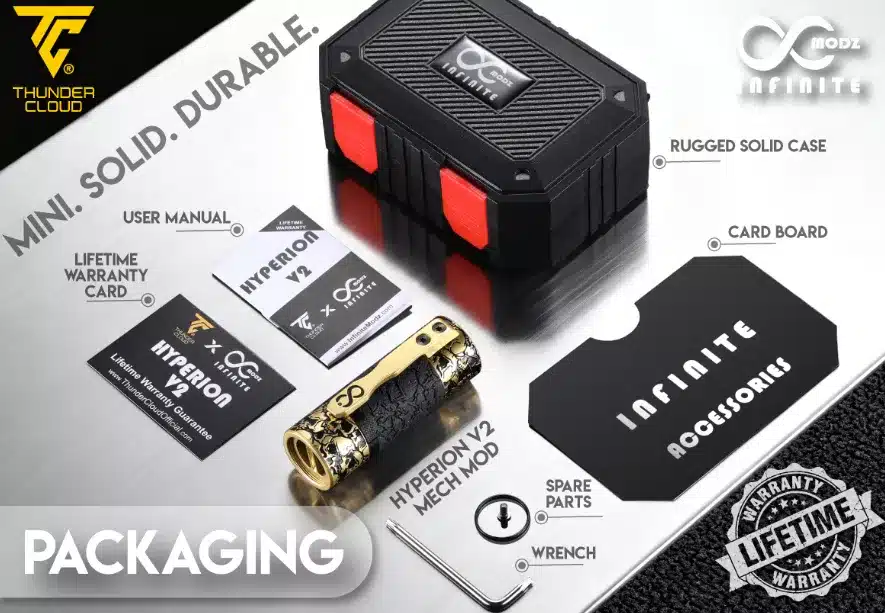 ThunderCloud X Infinite Modz Hyperion V2 Mech Mod Packaging ThunderCloud X Infinite Modz Hyperion V2 Mech Mod Packaging
