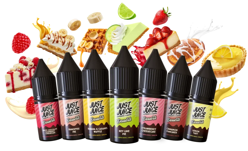 Just Juice Desserts Nic Salts 10ml Flavour Range Just Juice Desserts Nic Salts 10ml Flavour Range