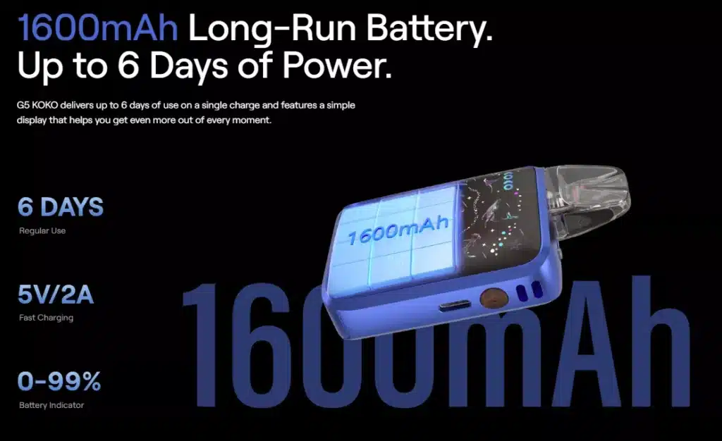 Uwell Caliburn G5 KOKO Pod Kit Battery