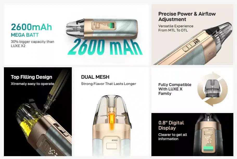 Vaporesso Luxe X3 Vape Kit Key Features
