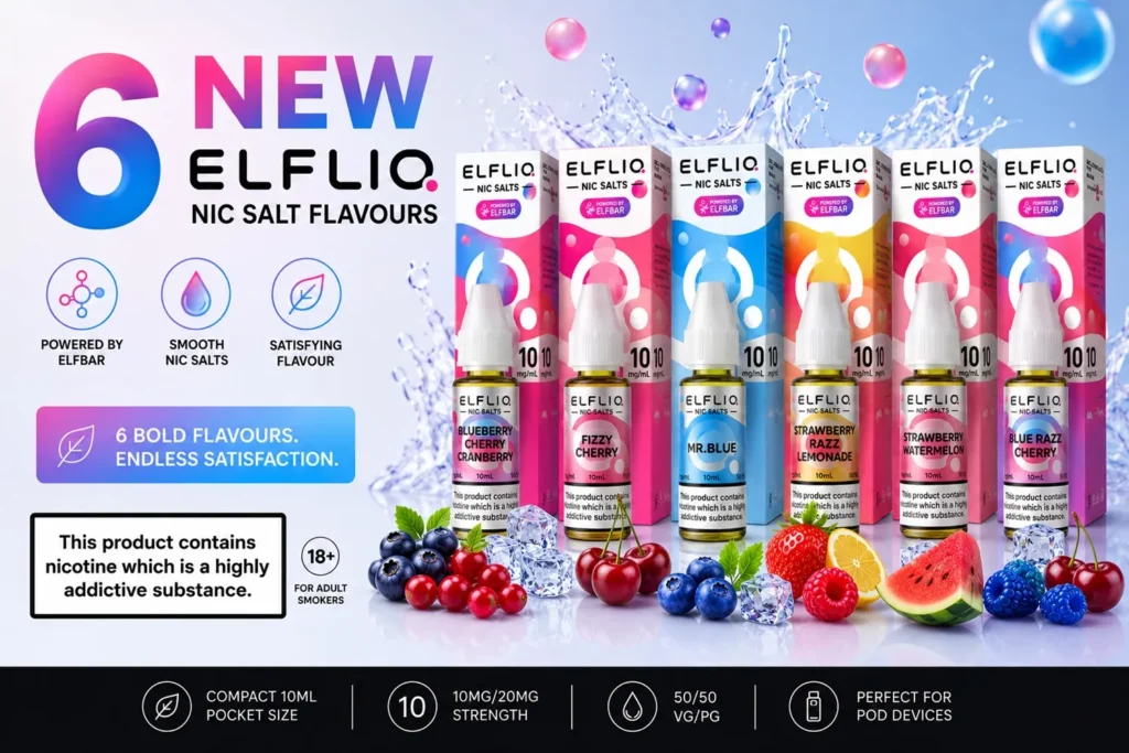 New Elf Bar ElfLiq Nic Salt Flavours