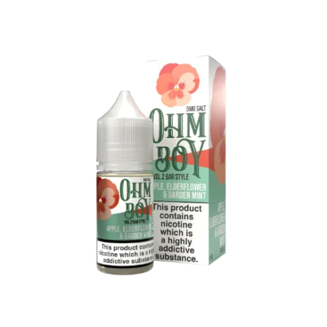 Ohm Boy V2 Bar Style Nic Salts 10ml Apple Elderflower & Garden Mint