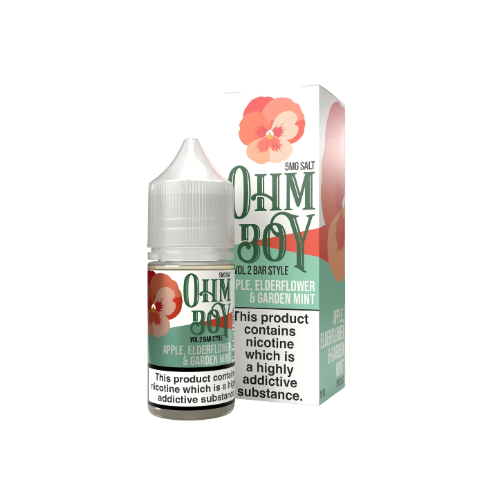 Ohm Boy V2 Bar Style Nic Salts 10ml Apple Elderflower & Garden Mint