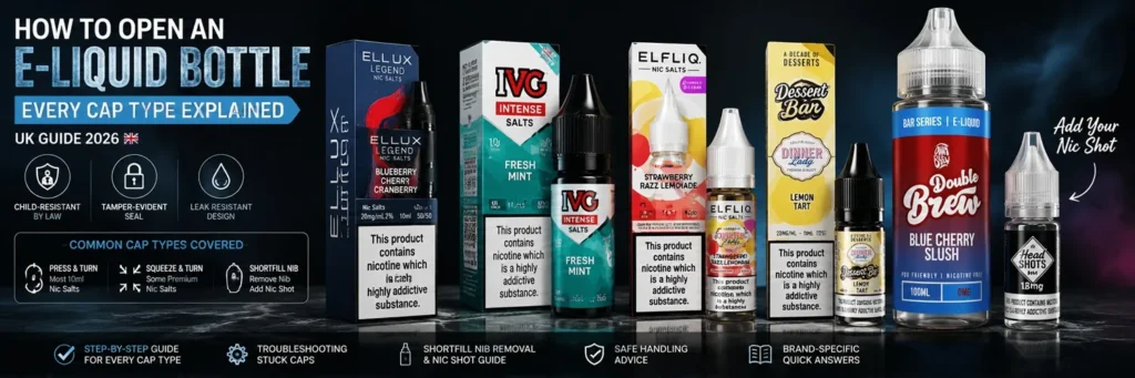 How to Open an E-Liquid Bottle Every Cap Type Explained UK 2026
