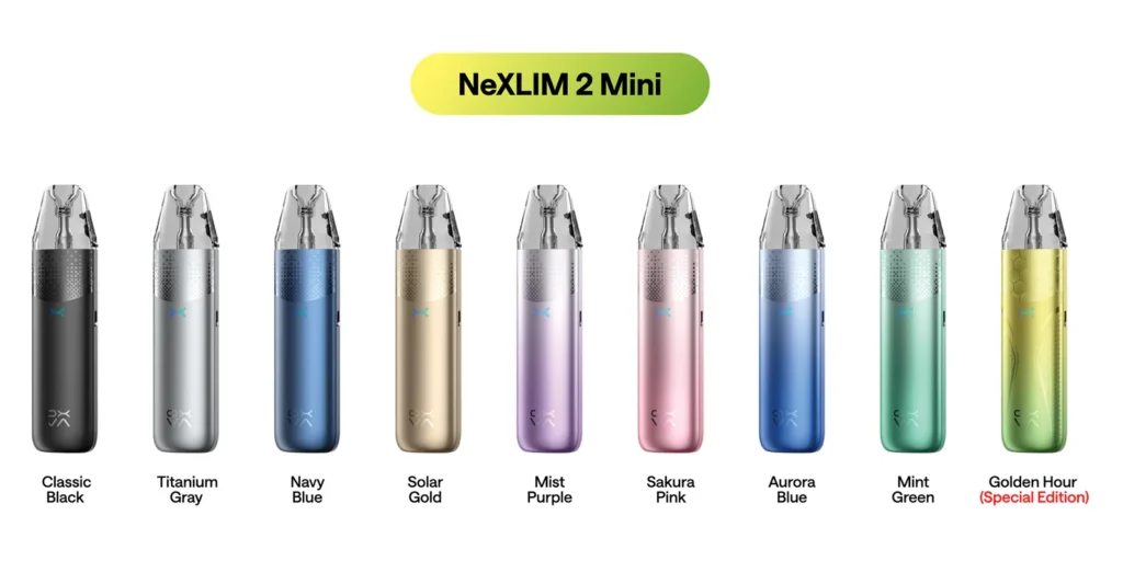 OXVA Nexlim 2 Mini Pod Vape Kit Colours OXVA Nexlim 2 Mini Pod Vape Kit Colours