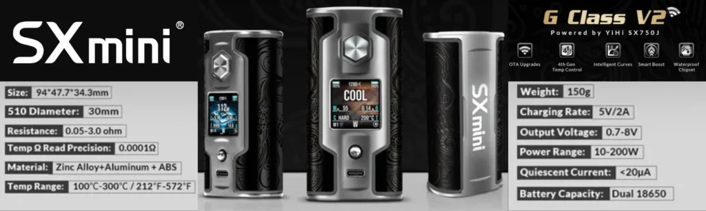 SXmini G Class V2 Box Mod Features SXmini G Class V2 Box Mod Features