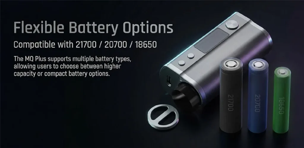 SXmini MQ Plus 100W Box Mod Battery Options