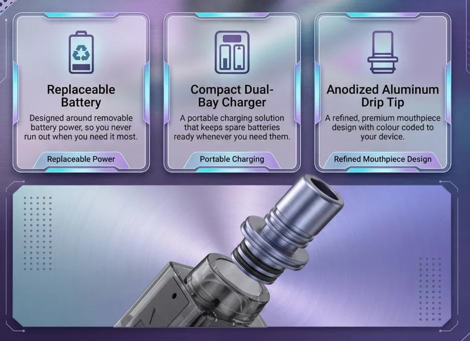 San Dynasty Pro Pod Kit by Orca Vape Replaceable Battery San Dynasty Pro Pod Kit by Orca Vape Replaceable Battery