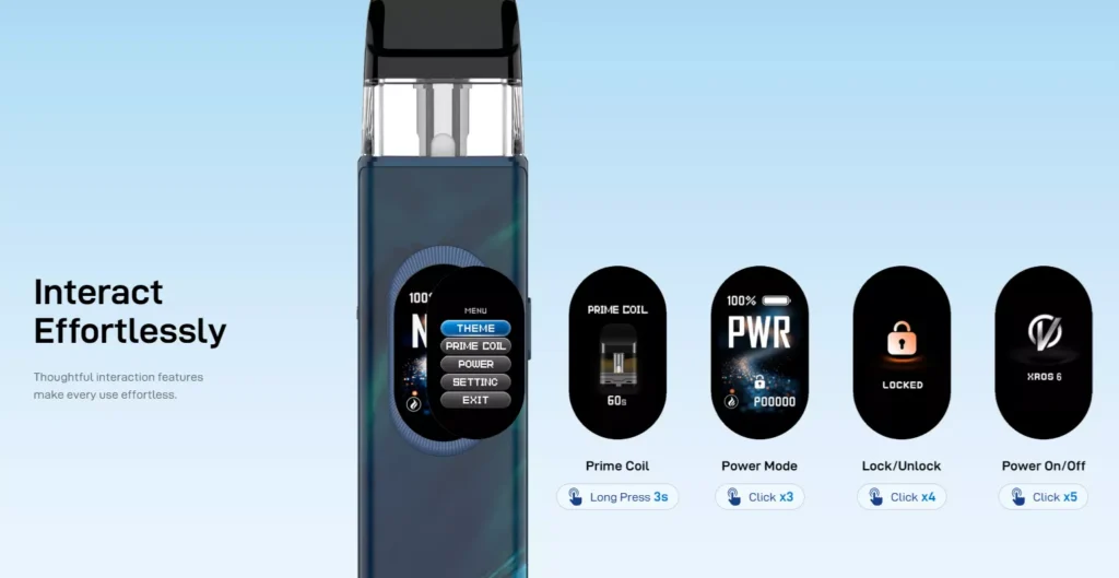 Vaporesso XROS 6 Pod Vape Kit Power Modes Vaporesso XROS 6 Pod Vape Kit Power Modes
