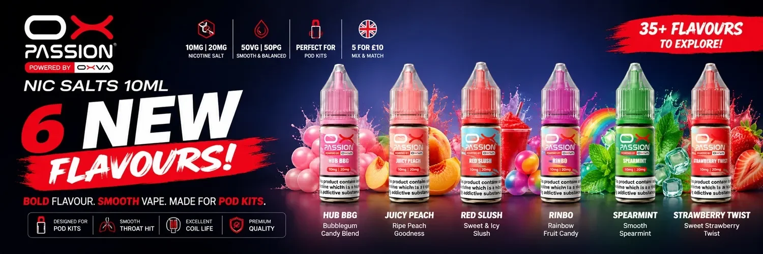 OXVA OX Passion Nic Salts New Flavours Vape Juice